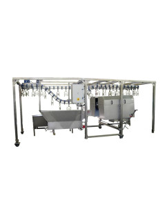 Chaine d’abattage compacte type PL en inox pour volailles, système ergonomique et performant pour ateliers avicoles.